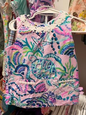 Lilly Pulitzer Pink Multicolor Sea Life Shift Dress